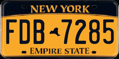 NY license plate FDB7285