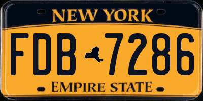 NY license plate FDB7286