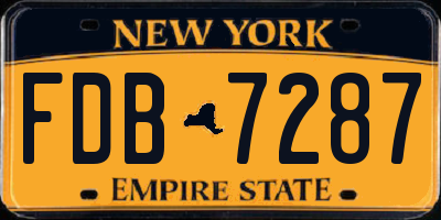 NY license plate FDB7287