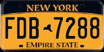 NY license plate FDB7288