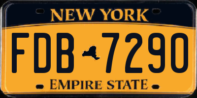 NY license plate FDB7290
