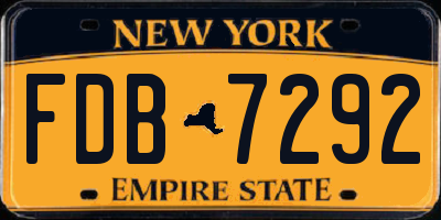 NY license plate FDB7292