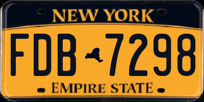 NY license plate FDB7298