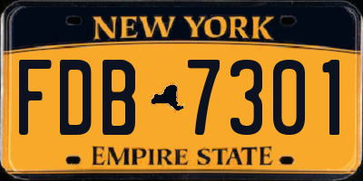 NY license plate FDB7301