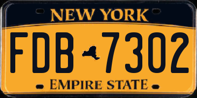NY license plate FDB7302