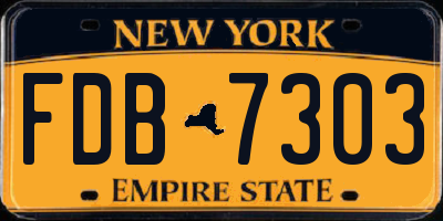 NY license plate FDB7303