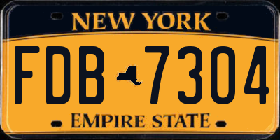 NY license plate FDB7304