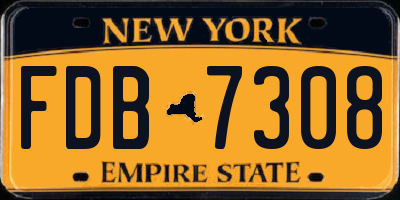 NY license plate FDB7308