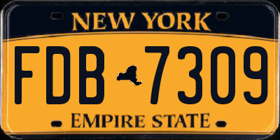 NY license plate FDB7309