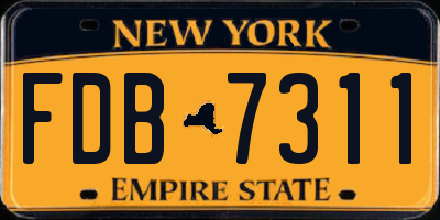 NY license plate FDB7311