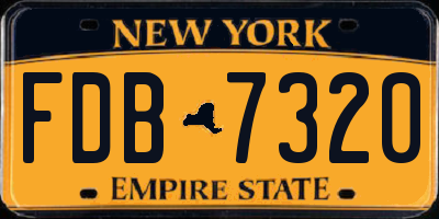 NY license plate FDB7320