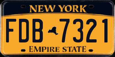 NY license plate FDB7321