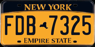 NY license plate FDB7325
