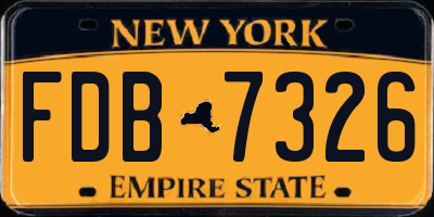 NY license plate FDB7326