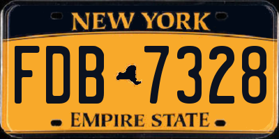 NY license plate FDB7328