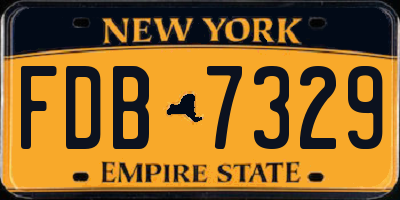 NY license plate FDB7329