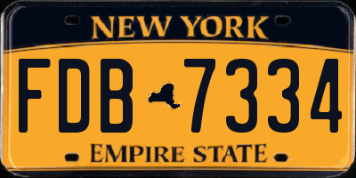 NY license plate FDB7334