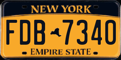 NY license plate FDB7340