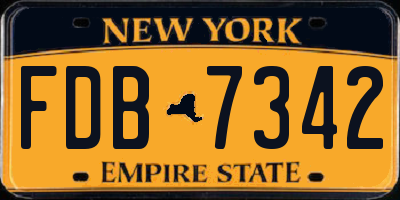 NY license plate FDB7342
