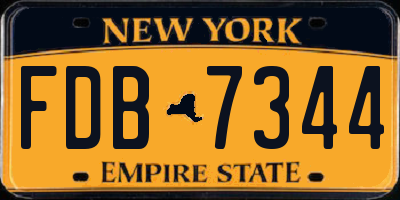 NY license plate FDB7344