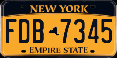 NY license plate FDB7345