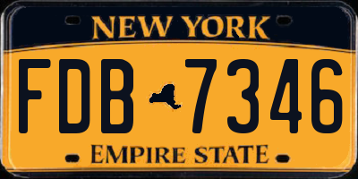 NY license plate FDB7346