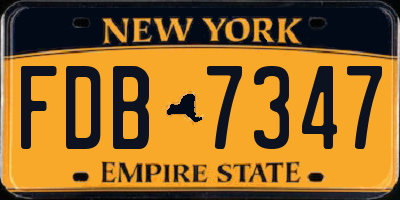 NY license plate FDB7347