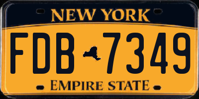 NY license plate FDB7349