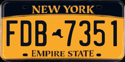 NY license plate FDB7351
