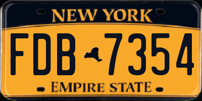NY license plate FDB7354
