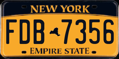 NY license plate FDB7356