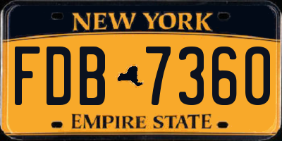 NY license plate FDB7360