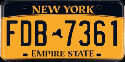 NY license plate FDB7361