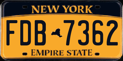 NY license plate FDB7362