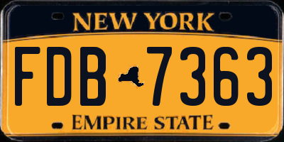NY license plate FDB7363