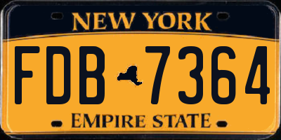 NY license plate FDB7364