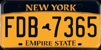 NY license plate FDB7365