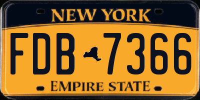 NY license plate FDB7366