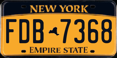 NY license plate FDB7368