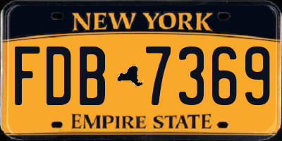 NY license plate FDB7369