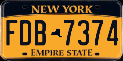 NY license plate FDB7374
