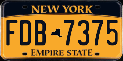 NY license plate FDB7375