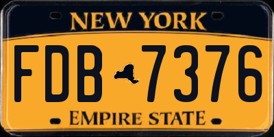 NY license plate FDB7376