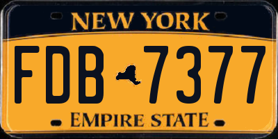 NY license plate FDB7377