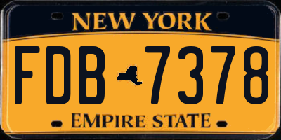 NY license plate FDB7378