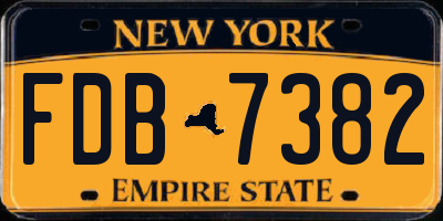 NY license plate FDB7382
