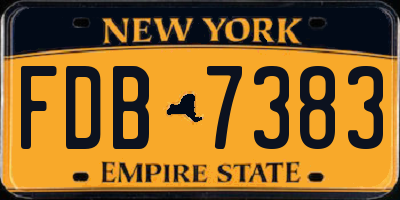 NY license plate FDB7383