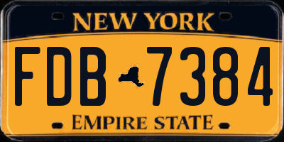 NY license plate FDB7384