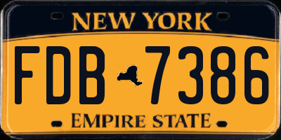 NY license plate FDB7386