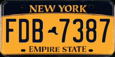 NY license plate FDB7387